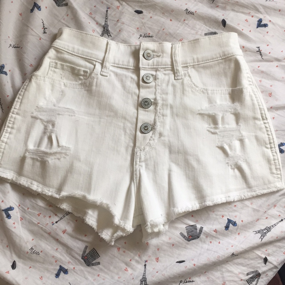 White high waisted shorts